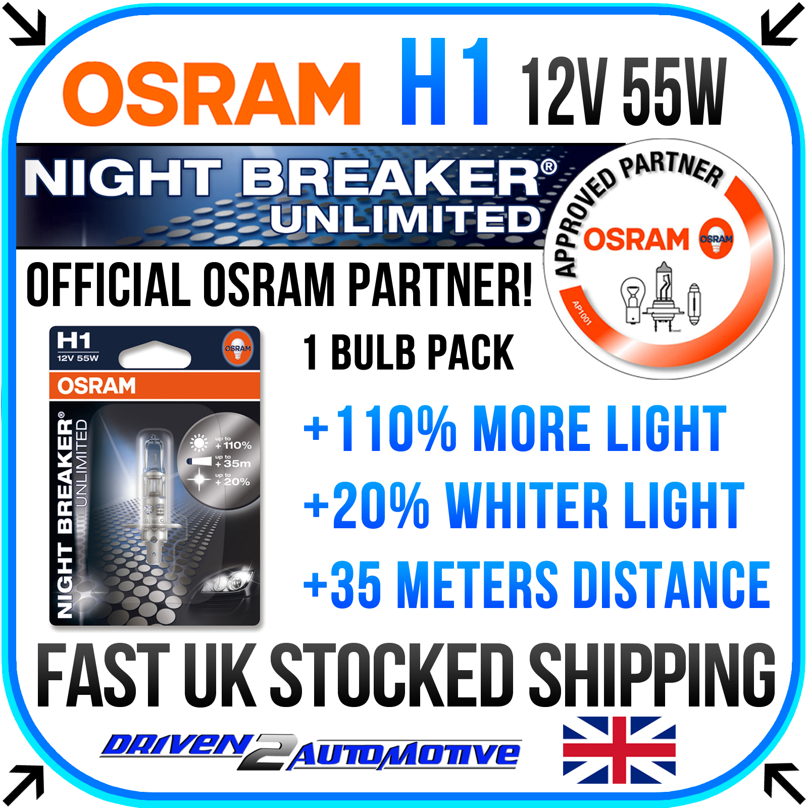 1 Ampoule Xénon auto Osram XENARC® NIGHT BREAKER® LASER D1S