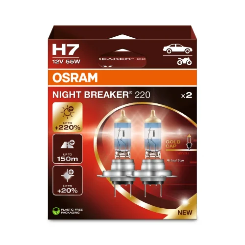 OSRAM H7 Night Breaker 220 (Twin Pack) 477 64210NB220-2HB